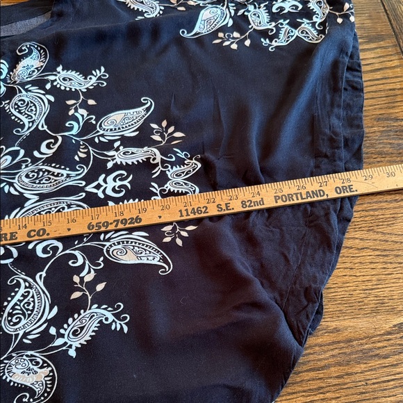 Boho Batwing Dolman Sleeve Paisley Blouse Sheer Flowy Festival Top - Picture 9 of 9